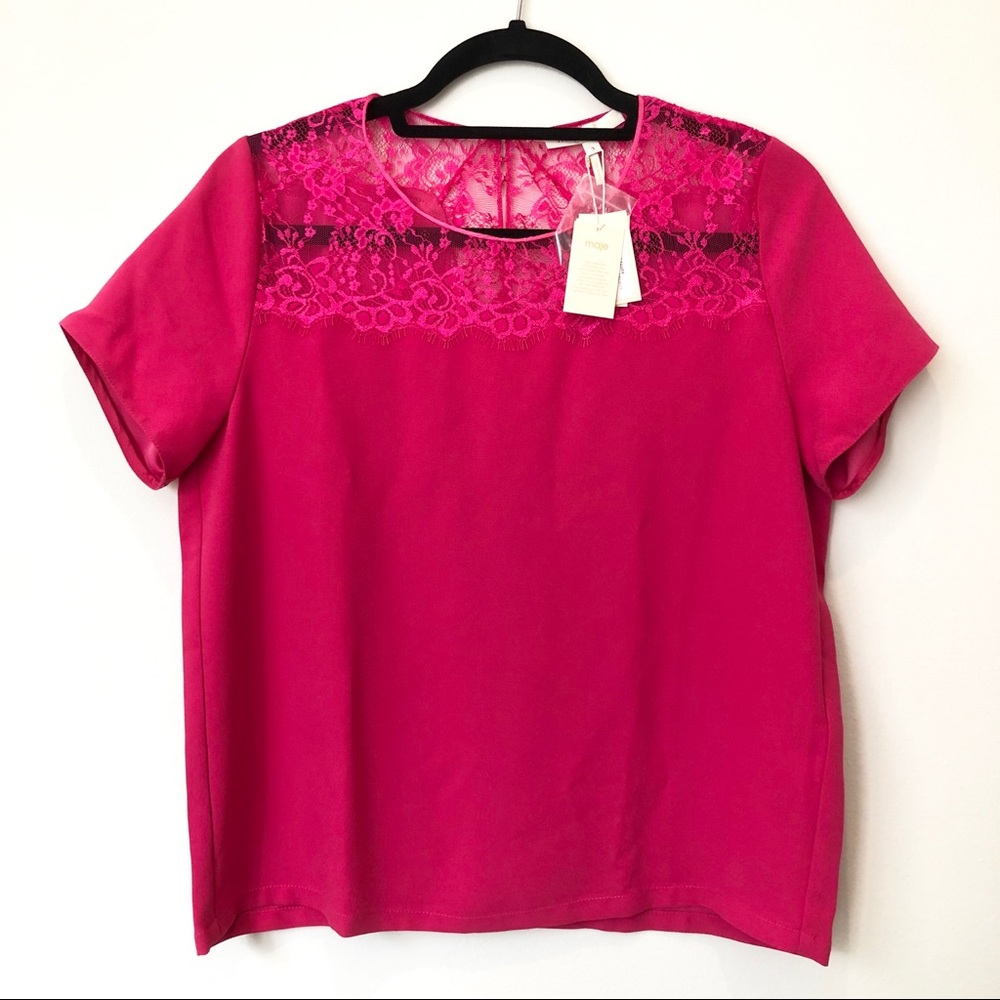 Maje Blouse w/ Lace Details - size 3